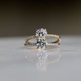 0.85 CT Round Cut Pave CVD E/VS1 Diamond Engagement Ring 8
