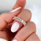 Stunning 1.5 TCW Emerald Moissanite Stones Half Eternity  Wedding Bands 7