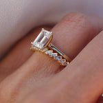 Stunning 0.4 TCW Baguette Moissanite Stones In Half Eternity Wedding Band 4