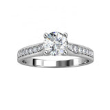 Round Cut Channel Setting Cubic Zirconia in 925 Sterling Silver Ring 1