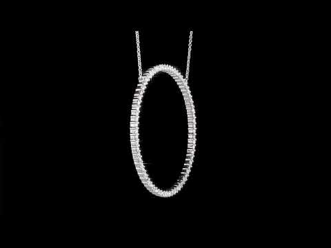 Round Cut Cubic Zirconia in 925 Sterling Silver Necklace 13
