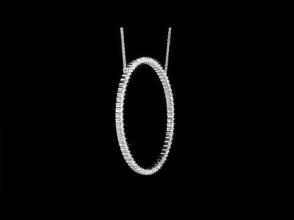 Round Cut Cubic Zirconia in 925 Sterling Silver Necklace 13