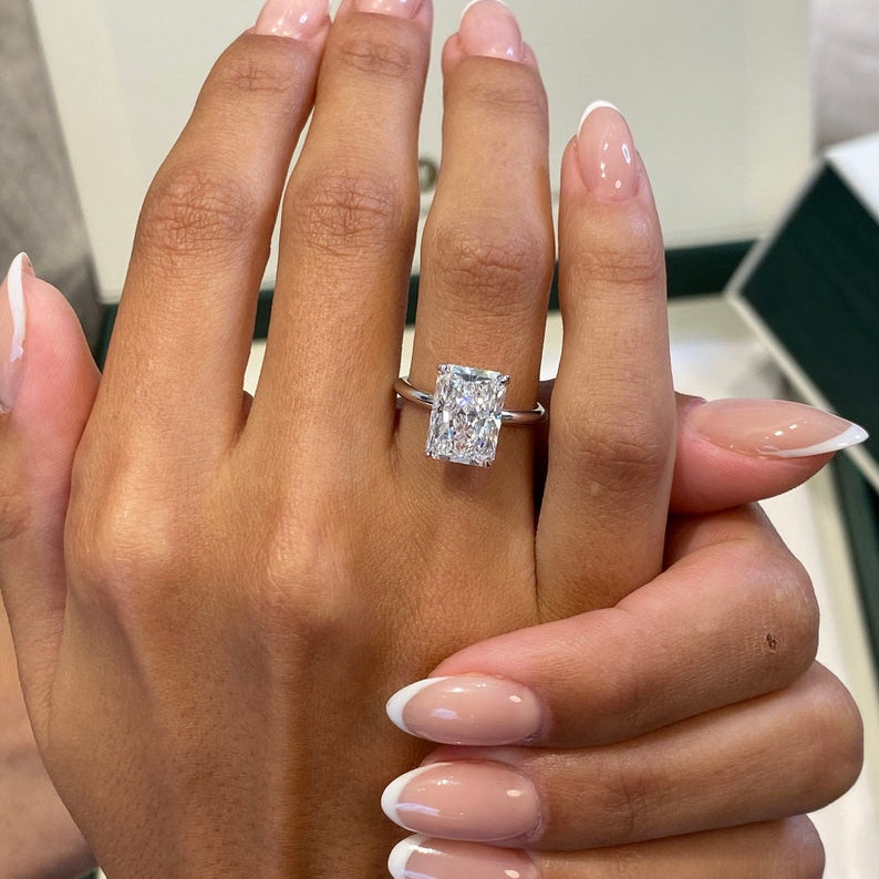 Classic 4.0 CT Radiant Moissanite Engagement Ring with Solitaire Design 1