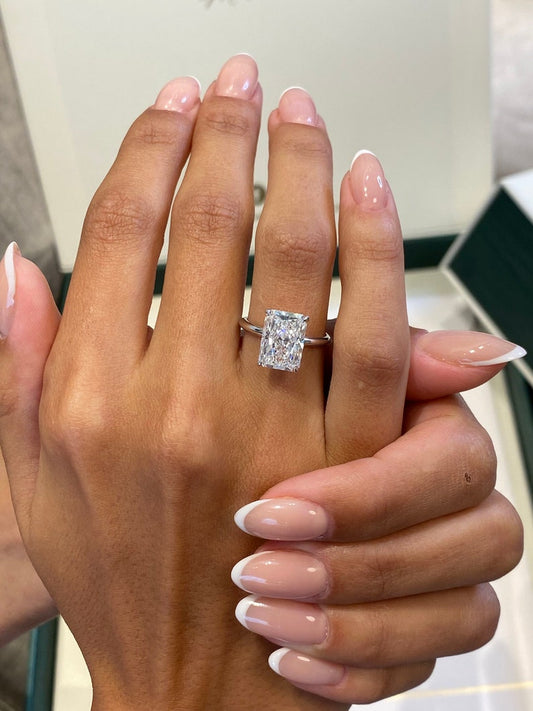 Classic 4.0 CT Radiant Moissanite Engagement Ring with Solitaire Design 1