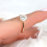 Stunning 2.0 CT Round Moissanite Engagement Ring with Solitaire Design 5