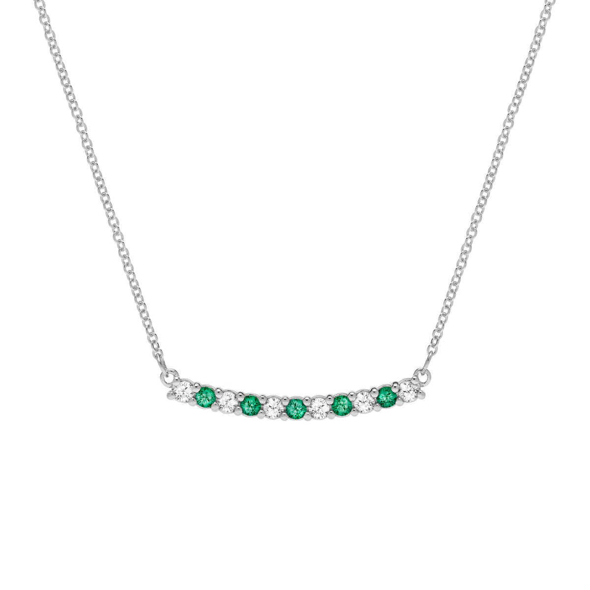 2 CT Round Emerald Lab Made Diamond-May Birthstone Necklace 9
