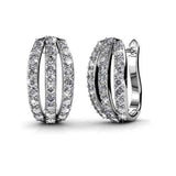 Round Cut Cubic Zirconia in 925 Sterling Silver Earrings 2