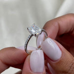 Stunning 2.0 CT Emerald Moissanite Engagement Ring with Pave Design 5