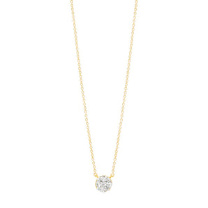 0.30 CT Marquise & Round Moissanite Diamond Cluster Pendant Necklace in Solid Gold