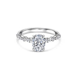 Stunning 1.5 CT Oval  Moissanite Engagement Ring with Pave Design 1