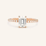 Stunning 1.5 CT Emerald Moissanite Engagement Ring with Pave Design 5
