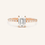 Stunning 1.5 CT Emerald Moissanite Engagement Ring with Pave Design 5