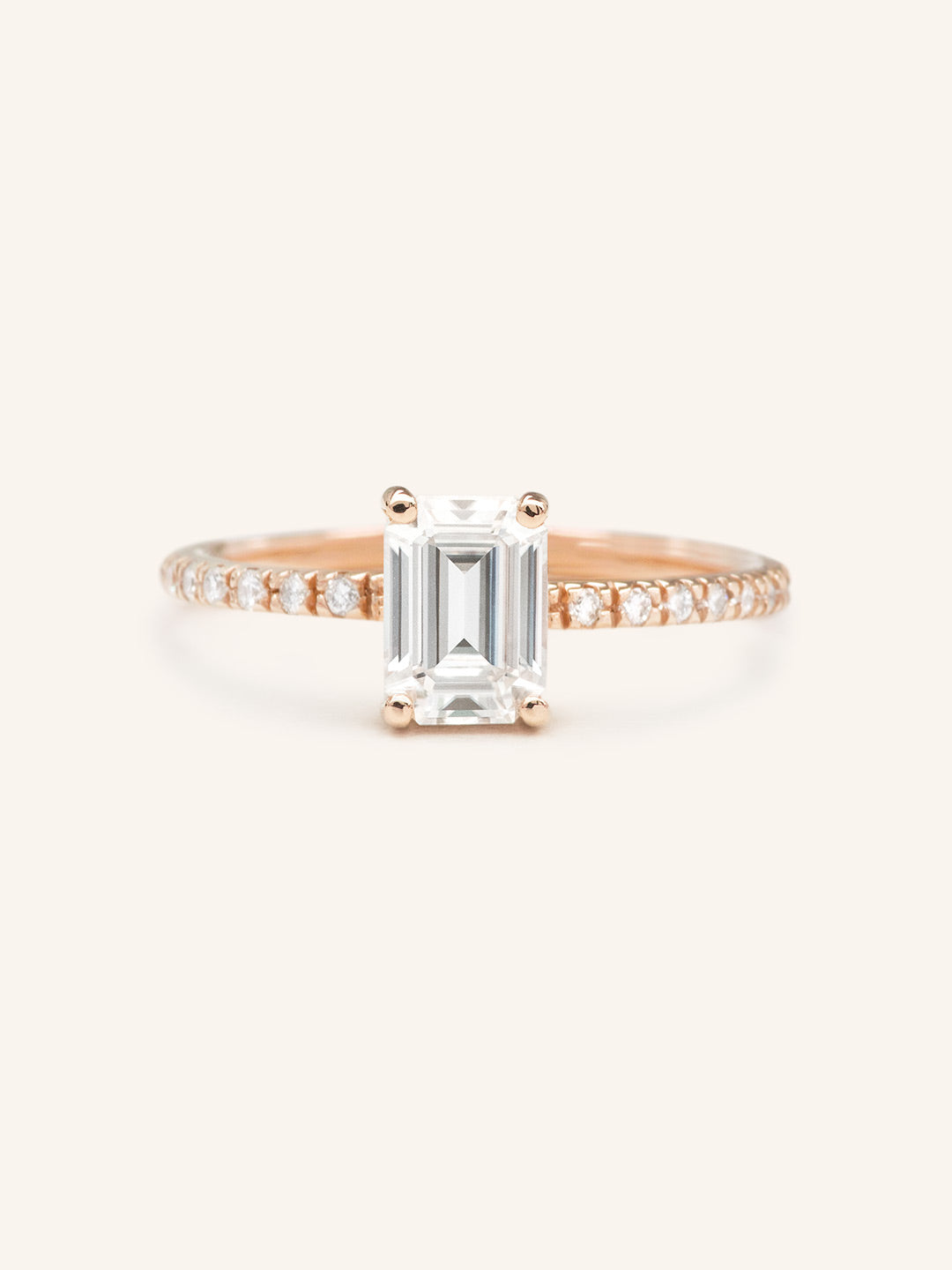 Stunning 1.5 CT Emerald Moissanite Engagement Ring with Pave Design 5