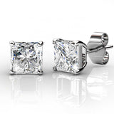 Round Cut Cubic Zirconia in 925 Sterling Silver Earrings 1