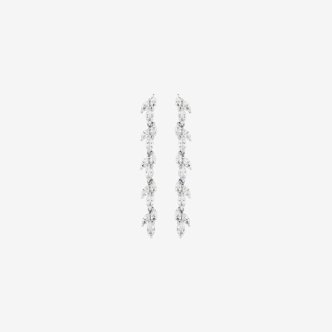 Round Cut Cubic Zirconia in 925 Sterling Silver Earrings 2