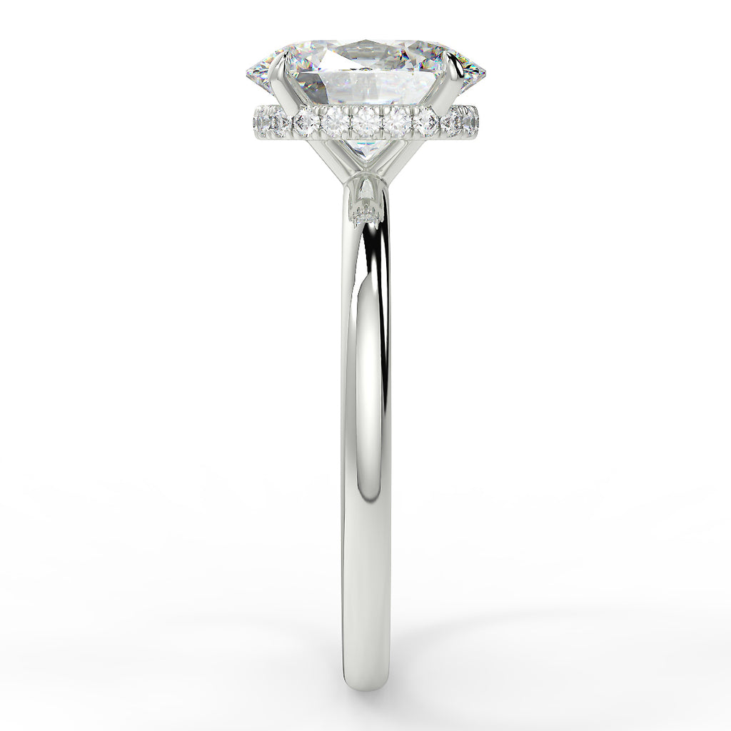 Stunning 2.11 CT Oval Moissanite Engagement Ring with Hidden Halo Design 7