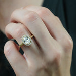 Stunning 1.0- 2.0 CT Round Moissanite Engagement Ring with Halo Design 5