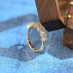 Stunning 0.5 TCW Baguette & Round Cut Moissanite Stones Wedding Band 7