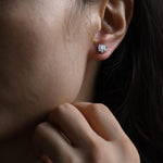 0.70 TCW Round Cut Moissanite Stud Earrings in Gold 4