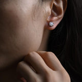 0.70 TCW Round Cut Moissanite Stud Earrings in Gold 4