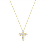 0.50 TCW Round Cut Moissanite Diamond Cross Pendant Necklace in Solid Gold 4