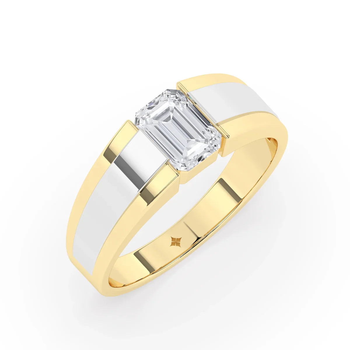 Stunning 1.0 CT Emerald Moissanite Men's Wedding Band with Solitaire Design 6