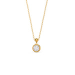 1.0 CT Round Cut Moissanite Bezel Pendant Necklace in Solid Gold 4