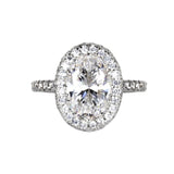 Round Cut Halo Style Cubic Zirconia in 925 Sterling Silver Ring 3