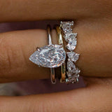 Pear Cut Solitaire Style Cubic Zirconia in 925 Sterling Silver Ring 5