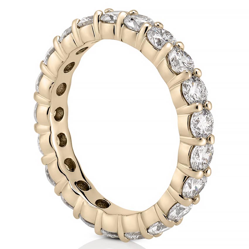 Stunning 2.33 CT Round Moissanite Stones Full Eternity Wedding Bands 2