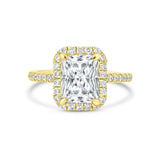 Stunning 3.5 CT Radiant Moissanite Engagement Ring with Pave and Halo Design 1