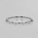 Stunning 0.15 TCW Round Moissanite Stones Beaded Wedding Bands 4