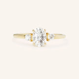 Stunning 1 CT Oval Moissanite Engagement Ring With Three Stone Design 1