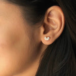 1.50 TCW Pear Cut Moissanite Two Stone Earrings in Gold 2