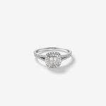 Stunning 0.3  TCW Round Moissanite Engagement Ring With Cluster Design 1