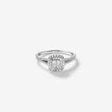 Stunning 0.3  TCW Round Moissanite Engagement Ring With Cluster Design 1