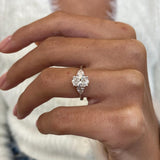 Stunning 1.0 CT Oval Moissanite Engagement Ring with Three Stone Design 5