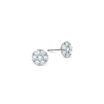0.84 TCW Round Aquamarine Lab Made Diamond- March Birthstone Studs 5