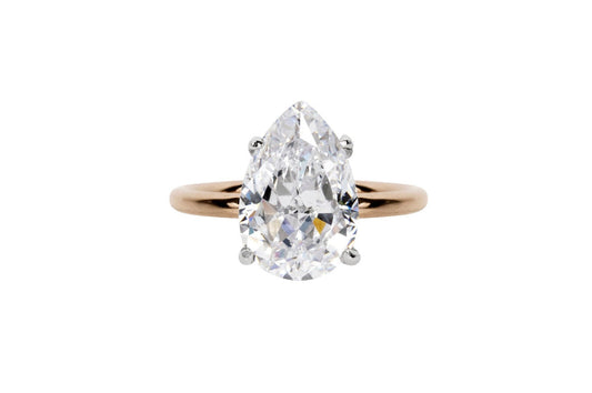 Pear Cut Solitaire Style Cubic Zirconia in 925 Sterling Silver Ring 1