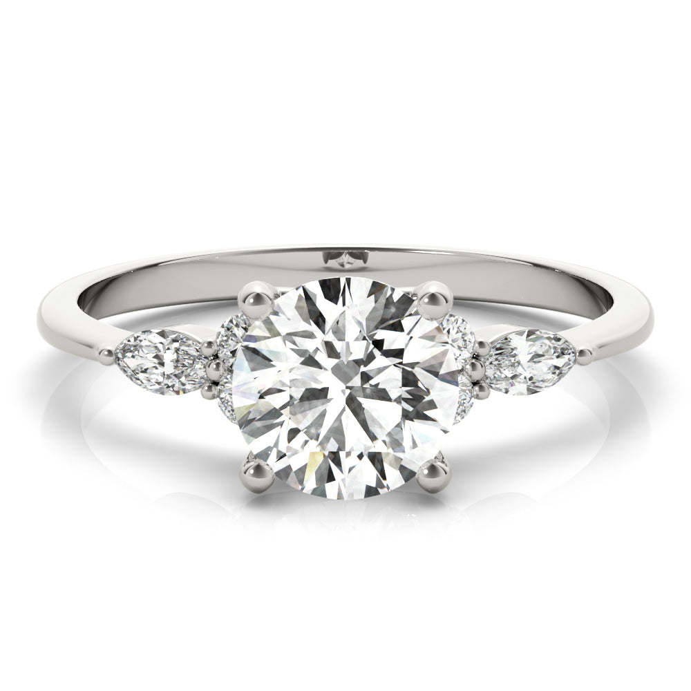 Stunning 0.50-1.50 CT Round Moissanite Engagement Ring With Cluster Design 1