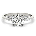 Stunning 0.50-1.50 CT Round Moissanite Engagement Ring With Cluster Design 1