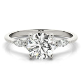 Stunning 0.50-1.50 CT Round Moissanite Engagement Ring With Cluster Design 1