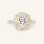 Stunning 1.0 CT Round Moissanite Engagement Ring with Double Halo & Pave Design 1