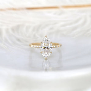 Stunning 2.80 CT Marquise Moissanite Engagement Ring with Hidden Halo Design