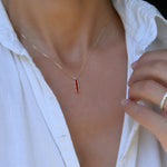0.14 TCW Baguette Garnet Lab Made Diamond- January Birthstone Necklace 6