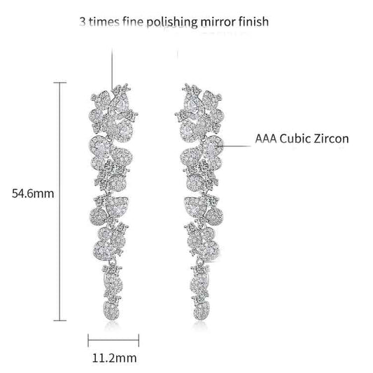 Round Cut Cubic Zirconia in 925 Sterling Silver Earrings 2