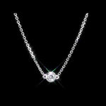 Round Cut Cubic Zirconia in 925 Sterling Silver Necklace 11