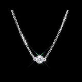 Round Cut Cubic Zirconia in 925 Sterling Silver Necklace 11