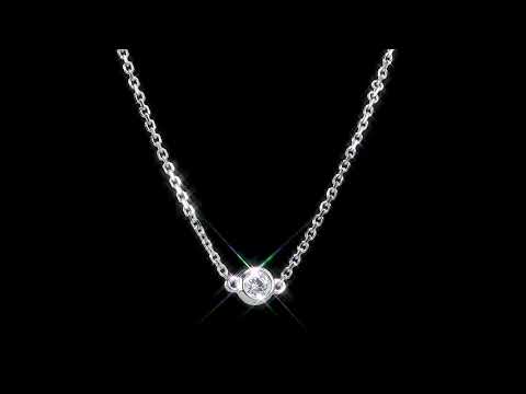 Round Cut Cubic Zirconia in 925 Sterling Silver Necklace 11