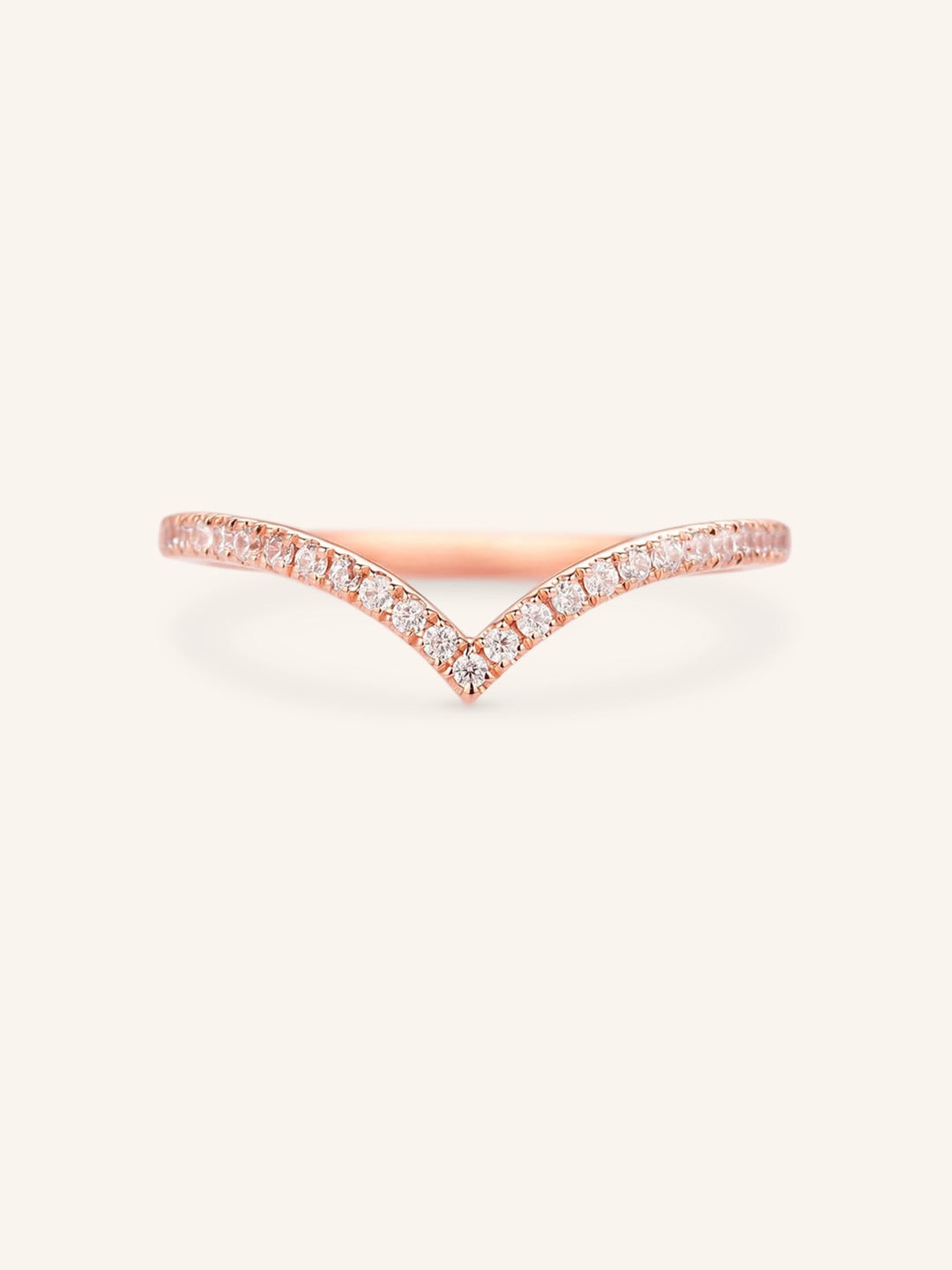 Stunning 0.3 TCW Round Moissanite Stones Curved Wedding Band 4